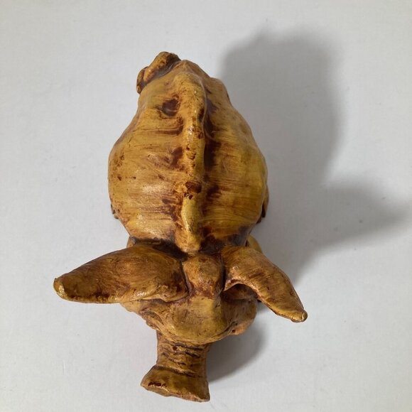 Vintage Vernon 1980 Resin Silly Hog Pig Figurine Brown Shade Tree Creations 5" - Picture 8 of 10
